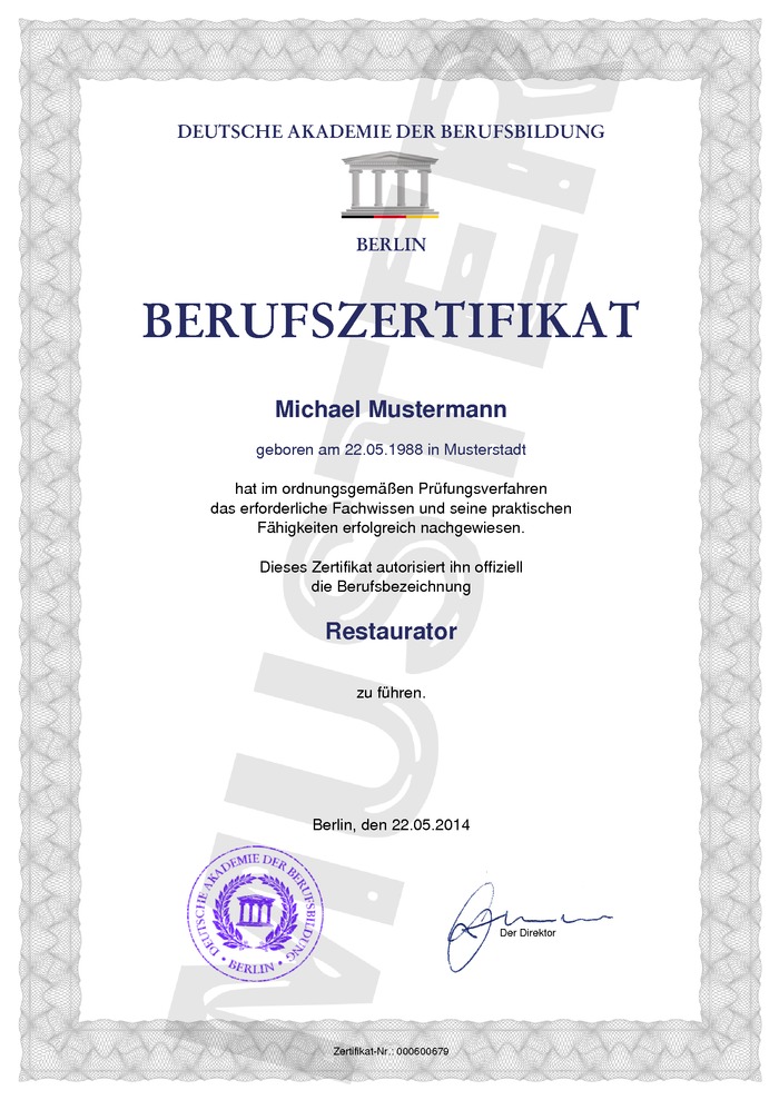 Berufszertifikat Deutschland kaufen
