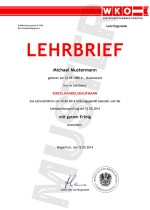 WKO Lehrbrief Muster
