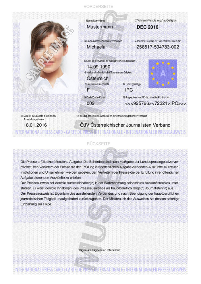 Internationaler Presseausweis kaufen