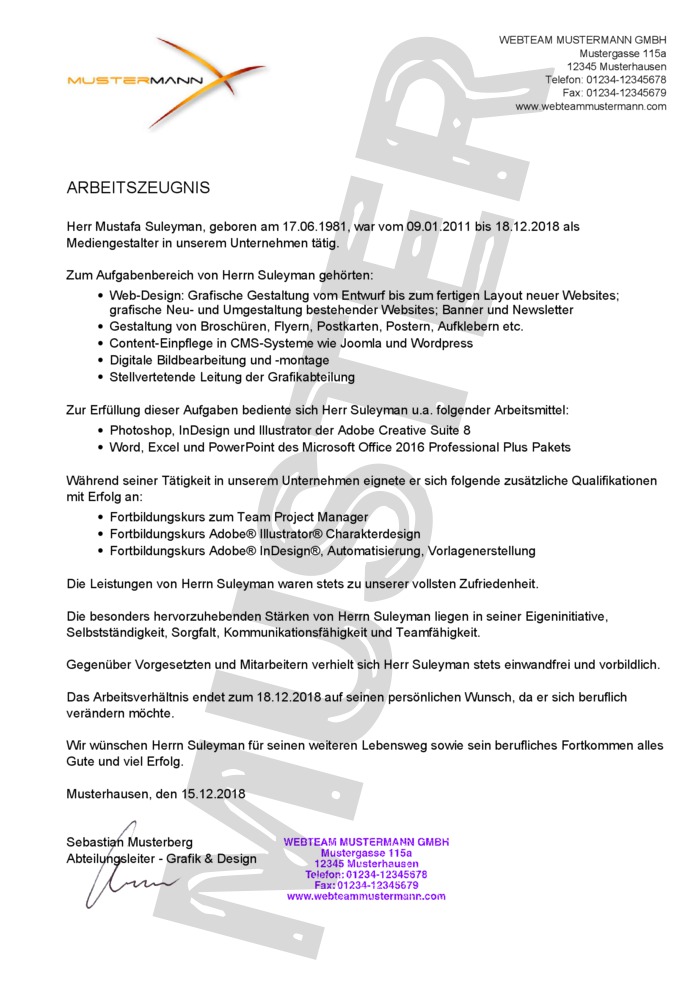 Deutsches Arbeitszeugnis kaufen