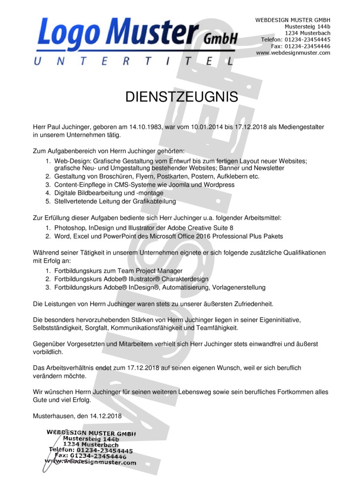 Österreichisches Dienstzeugnis kaufen