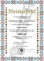 Meisterbrief Österreich Version 6 - Muster